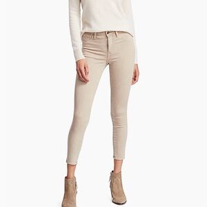 L'AGENCE Margot High-Rise Ankle Skinny Jeans Biscuit Gold Glitter Coated sz 27